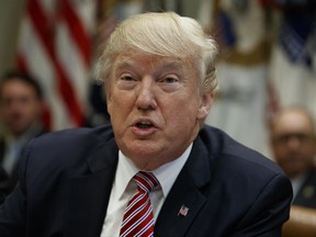 President Donald Trump speaks during an energy roundtable with tribal, state, and local leaders in the Roosevelt Room of the White House, Wednesday, June 28, 2017, in Washington. (AP Photo/Evan Vucci)