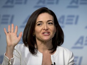 FILE - In this Wednesday, June 22, 2016, file photo, Facebook Chief Operating Officer Sheryl Sandberg speaks at the American Enterprise Institute, in Washington. At least one person has already taken her name out of the running to be Uber's next CEO. Sandberg has no plans to leave Facebook, a person close to her tells The Associated Press, Wednesday, June 21, 2017. Sandberg is one of a long list of people Uber's board could consider to replace the company's founder and former CEO Travis Kalanick. Kalanick resigned Tuesday night under pressure from Uber's board and investors after a series of scandals. (AP Photo/Alex Brandon, File)