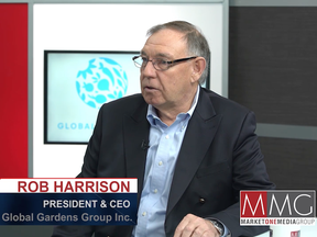 Rob Harrison, President & CEO of Global Gardens Group Inc., explaining the power of a brand in valuing a company’s worth.