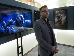 Aaryn Flynn, General Manager Bioware is using the upcoming release of Mass Effect: Andromeda as an opportunity to speak about growing the interactive entertainment industry in Albertaon Wednesday March 1, 2017 in Edmonton.  Greg  Southam / Postmedia  (To go with a story by Gord Kent.)