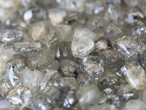 An assortment of rough diamonds