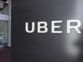 FILE - This March 1, 2017 file photo shows the exterior of the headquarters of Uber in San Francisco. Uber is ceding control of its operations in Russia by agreeing to merge its ridesharing business in the country and five other ex-Soviet republics with Yandex, the Russian search-engine leader that also runs a popular taxi-booking app., statement released by Yandex on Thursday July 13, 2017 said. (AP Photo/Eric Risberg, File)