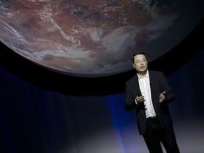 Elon Musk speaks during the 67th International Astronautical Congress in Guadalajara, Mexico.