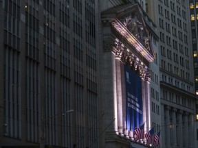 FILE - This Tuesday, Oct. 25, 2016, file photo shows the New York Stock Exchange, in lower Manhattan. Stock markets turned higher on Tuesday, July 25, 2017, as investors monitored a slew of corporate earnings reports. A meeting of the Federal Reserve and caution over potential twists and turns in U.S. politics kept most indexes trading within a narrow range. (AP Photo/Mary Altaffer, File)