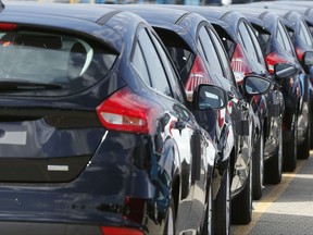 *Ford cars wait for deployment after arrival by ship at the Ford Dagenham diesel engine plant in London, Friday, July 21, 2017. Ford's Dagenham diesel engine plant is a marvel of mechanization _ a steel and chrome hangar full of LED lighting, robots and computer-controlled machine tools. The U.S. carmaker has invested $2.5 billion in the plant, where 3,150 people churn out an engine every 30 seconds.   (AP Photo/Frank Augstein)