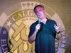Laid off oil executive Fred Kerr, 54, does his stand up comedy routine at the Yuk Yuks comedy club in Calgary.