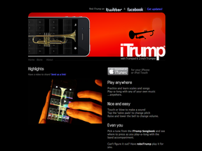 The trademark iTrump resides not with the U.S. president but with a 40-year-old-engineer and amateur musician who created an iPhone app designed to teach people how to play the trumpet