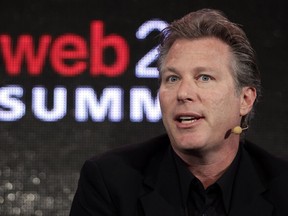 FILE - In this Oct. 17, 2011 file photo, Ross Levinsohn, then the Yahoo Executive Vice President of the Americas, speaks at the Web. 2.0 Summit in San Francisco. The former Yahoo and Fox executive was named publisher and chief executive of the Los Angeles Times on Monday, Aug. 21, 2017, and former Chicago Sun-Times editor-in-chief and publisher Jim Kirk was named interim editor. They replace Davan Maharaj, who was editor and publisher. (AP Photo/Paul Sakuma, File)