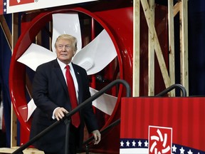 President Donald Trump arrives to speak about tax reform, Wednesday, Aug. 30, 2017, at the Loren Cook Company in Springfield, Mo. (AP Photo/Alex Brandon)