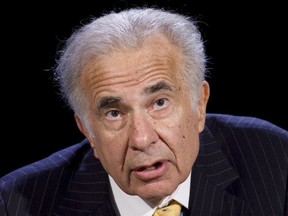 FILE - In this Oct. 11, 2007 file photo, activist investor Carl Icahn speaks at the World Business Forum in New York. President Donald Trump is losing another informal adviser: billionaire investor Carl Icahn, who gave the White House guidance on its deregulation efforts, Friday, Aug. 18, 2017. (AP Photo/Mark Lennihan, File)