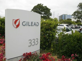 FILE - This Thursday, July 9, 2015, file photo shows the headquarters of Gilead Sciences in Foster City, Calif. Gilead Sciences will pay $11.9 billion in cash to buy Kite Pharma and plant a stake in an emerging area of cancer treatments that train a patient's immune cells to attack tumors. Kite's portfolio of potential treatments includes one for some forms of the blood cancer lymphoma that could receive U.S. regulatory approval later in 2017. (AP Photo/Eric Risberg, File)