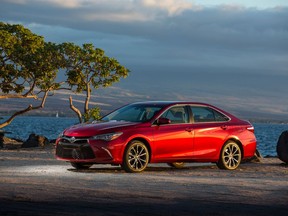 This photo provided by Toyota shows the 2017 Toyota Camry. Edmunds reports that this midsize sedan currently has discounts in the $6,500 range, depending on package and region. (David Dewhurst Photography/Courtesy of Toyota Motor Sales, USA., Inc. via AP)