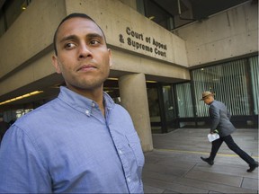 Priyan Samarakoone outside BC Supreme Court in Vancouver, B.C.