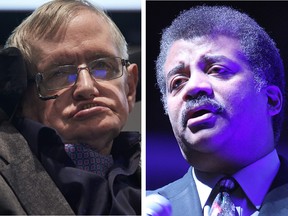 Stephen Hawking, author of A Brief History of Time, and Neil DeGrasse Tyson, host of Cosmos: A Spacetime Odyssey.