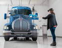 Microsoft's HoloLens being used on a virtual truck