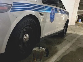 In this Saturday, Sept. 9, 2017 photo released by the Miami Police Department, a coffee pot sits on heat, in Miami. Some Miami Police officers remembered to pack an essential item in their hurricane survival pack: Cuban coffee, also known as cafecito. The police department tweeted a picture late Saturday showing a stovetop coffee maker atop a camp stove. (Miami Police Department via AP)