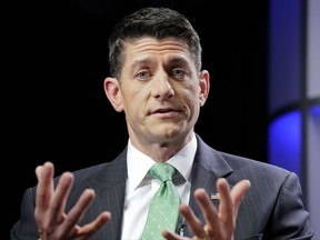 House Speaker Paul Ryan of Wis., answers questions during an interview at the Associated Press bureau in Washington, Wednesday, Sept. 13, 2017. (AP Photo/Pablo Martinez Monsivais)