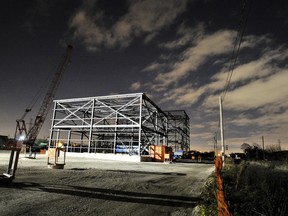 The dormant construction site of the power plant in Mississauga, Ontario, in 2011.