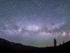 This June 4, 2016 photo provided by Nils Ribi Photography shows the Milky Way in the night sky at the foot of the Boulder Mountains in the Sawtooth National Recreation Area, Idaho. Tourists heading to central Idaho will be in the dark if local officials get their way. The nation's first International Dark Sky Reserve will fill a chuck of the sparsely populated region containing night skies so pristine that interstellar dust clouds are visible in the Milky Way. The International Dark Sky Association says the region is one of the few places remaining in the contiguous United States large enough and dark enough to attain reserve status. Nearby towns, county and federal officials and a conservation group are working with the association to submit an application this month to designate 1,400 square miles (3,600 square kilometers) as the reserve that could draw visitors. (Nils Ribi Photography via AP)