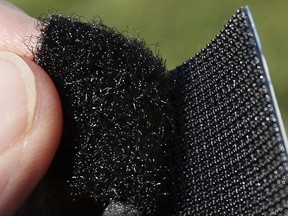 A sample of Velcro brand hook and loop fastener is displayed Tuesday, Sept. 26, 2017, in Marlborough, Mass. Velcro released a music video in 2017 with a message it hopes will stick as well as its products, titled "Don't Say Velcro." (AP Photo/Bill Sikes)