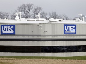 FILE - This Dec. 6, 2016, file photo shows the United Technologies Electronic Controls factory in Huntington, Ind. United Technologies is acquiring Rockwell Collins for $22.75 billion in order to expand its aerospace capabilities. United Tech, which makes Otis elevators and Pratt & Whitney engines, said Monday, Sept. 4, 2017, it's paying $140 per share in cash and stock for Rockwell Collins, a 9.4 premium over Tuesday's closing price, when reports of a deal surfaced. (AP Photo/Michael Conroy, File)