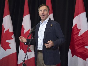 Finance Minister Bill Morneau fields questions as the Liberal cabinet meets in St. John's, N.L. on Tuesday, Sept. 12, 2017. THE CANADIAN PRESS/Andrew Vaughan