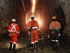 Barrick Gold's Bulyanhulu mine in Tanzania, workers in the mine.