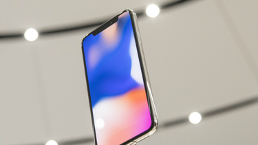 The Apple iPhone X is displayed during an event at the Steve Jobs Theater in Cupertino, California