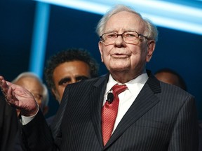 FILE - In this Tuesday, Sept. 19, 2017, file photo, Warren Buffett attends the Forbes 100th Anniversary Gala at Pier Sixty in New York. Buffett's company, Berkshire Hathaway, said Tuesday, Oct. 3, that it is acquiring a major stake in Pilot Flying J truck stops and it will become a majority owner within about five years. (Photo by Andy Kropa/Invision/AP, File)