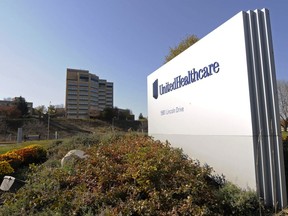 FILE - This Tuesday, Oct. 16, 2012, file photo, shows a portion of the UnitedHealth Group Inc.'s campus in Minnetonka, Minn. UnitedHealth Group reports financial results on Tuesday, Oct. 17, 2017. (AP Photo/Jim Mone, File)