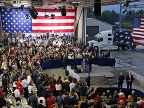 President Donald Trump speaks about tax reform during an event at the Harrisburg International Airport, Wednesday, Oct. 11, 2017, in Middletown, Pa. (AP Photo/Alex Brandon)