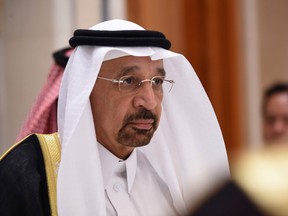 Saudi Energy and Oil Minister Khalid Al-Falih arrives to attend the Future Investment Initiative (FII) conference in Riyadh, on October 24, 2017