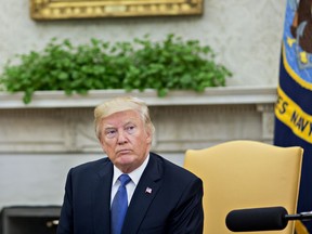 U.S. President Donald Trump in the Oval Office of the White House in Washington, D.C.