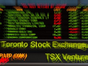 Canada's main stock index touched a fresh record on Monday.