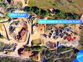 Overhead look of the operations at the Catalao project mine site.
