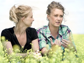 Sisters Natasha Vandenhurk, left, and Elysia Vandenhurk oversee Three Farmers, a Saskatchewan company that has successfully marketed camelina oil and natural snack foods.