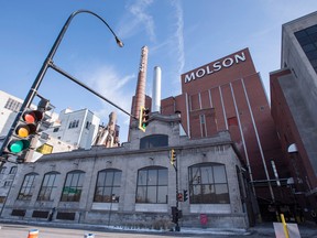 The Molson Coors plant is seen Tuesday, November 28, 2017 in Montreal. Molson Coors is leaving the Montreal site where it opened a brewery in 1786 and will build a new operation on the south-shore city of Longueuil.