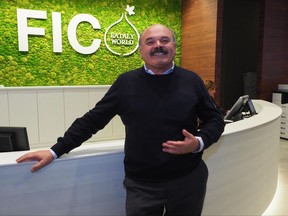 In this photo taken on Thursday, Nov. 9, 2017, Italian entrepreneur Oscar Farinetti at the 'FICO Eataly World', 'La Fabbrica Italiana Contadina' ('The Italian Farmer Factory') agri-food park in Bologna, Italy. The man behind the Eataly Italian food empire wants to do for the high-end of Italian food what Milan Fashion Week has done for Italy's ready-to-wear industry: Create a global showcase for excellence that stimulates demand across the sector. (Giorgio Benvenuti/ANSA via AP)