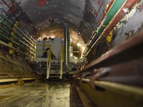 The jet boring machine during a Cameco media tour of the uranium mine in Cigar Lake, Wednesday, September 23, 2015. Saskatchewan Premier Brad Wall says the province will keep trying to open up markets for uranium in India and China in the wake of layoffs at two uranium facilities in the north. Cameco said Wednesday that it will temporarily suspended operations at its McArthur River mining and Key Lake milling operations by the end of January 2018. THE CANADIAN PRESS/Liam Richards