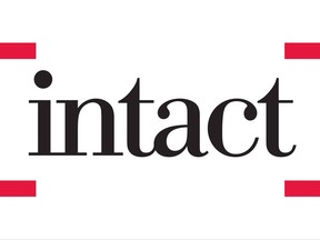 The corporate logo of Intact Financial Corporation (TSX: IFC) is shown. Intact Financial Corp. says it saw net income rise in the last quarter on lower catastrophe losses but that auto damage claims were higher than expected.The Toronto-based insurer says it had net income of $171 million or $1.25 per share in the third quarter, up from $125 million or $0.91 per share in the same quarter last year. THE CANADIAN PRESS/HO
