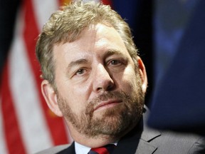 FILE - In this Jan. 6, 2016, file photo, James Dolan is shown during a press conference in New York. New York Liberty owner James Dolan says he's looking to sell the team, one of the original eight WNBA franchises. Dolan has owned the team that plays at Madison Square Garden for 21 years. He says in a statement Tuesday, Nov. 14, 2017, he's "proud of how far the league has come, and the role we have played in its growth." He calls this a "difficult decision" but is confident of "an even more successful future." (AP Photo/Kathy Willens, File)