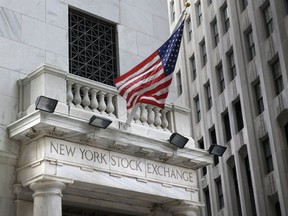 FILE - This Monday, Aug. 24, 2015, file photo shows the New York Stock Exchange. U.S. stocks are opening slightly higher, Monday, Nov. 20, 2017, as technology companies and retailers make gains.(AP Photo/Seth Wenig, File)
