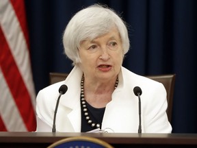 FILE - In this Wednesday, Sept. 20, 2017, file photo, Federal Reserve Chair Janet Yellen speaks at a news conference following the Federal Open Market Committee meeting in Washington. Yellen said Tuesday, Nov. 7, 2017, that the Fed's effectiveness critically depends on the nation's confidence that the central bank is acting only in the public's interest. Yellen's remarks came at a ceremony where she and former Fed Chairman Ben Bernanke were honored with this year's Paul H. Douglas Award for Ethics in Government, named for the late Illinois senator. (AP Photo/Pablo Martinez Monsivais, File)