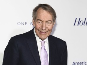 FILE - In this April 13, 2017 file photo, Charlie Rose attends The Hollywood Reporter's 35 Most Powerful People in Media party in New York. The Washington Post says eight women have accused television host Charlie Rose of multiple unwanted sexual advances and inappropriate behavior. CBS News suspended Charlie Rose and PBS is to halt production and distribution of a show following the sexual harassment report. (Photo by Andy Kropa/Invision/AP, File)