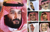 Crown Prince Mohammed bin Salman, left, and some of the Saudi Arabia power brokers ousted in last weekend’s purge. From top left clockwise, Mutaib bin Abdullah, Saudi National Guard Minister; billionaire businessman Prince Alwaleed bin Talal; Amr al-Dabbagh, head of the Saudi Arabia General Investment Authority; Bakr Binladin, head of the Saudi Binladin Group; Ibrahim al-Assaf, former finance minister; Alwalid al-Ibrahim, head of the Saudi satellite group MBC.