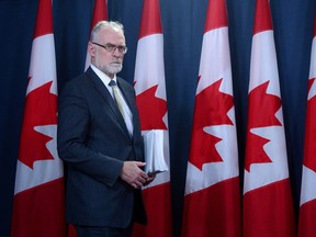 Auditor General Michael Ferguson arrives to hold a press conference at the National Press Theatre in Ottawa on Tuesday Nov. 21, 2017, regarding his 2017 Fall Report. THE CANADIAN PRESS/Sean Kilpatrick