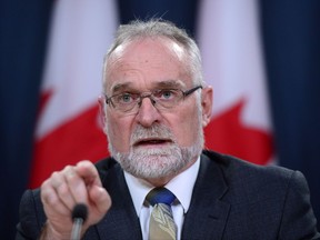 Auditor General Michael Ferguson holds a press conference at the National Press Theatre in Ottawa on Tuesday Nov. 21, 2017, regarding his 2017 Fall Report. THE CANADIAN PRESS/Sean Kilpatrick
