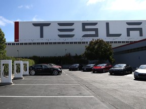 The Tesla Factory in Fremont, California, where a lawsuit claims employees and supervisors regularly used the “N word” around black co-workers.
