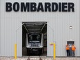 An Aventra Class 345 electric multiple-unit test train, manufactured by Bombarider Inc., to be used on the Elizabeth Line as part of the Crossrail project, sits on tracks in a hangar at the Bombardier Transportation UK Ltd. Rail Vehicles Production Site in Derby, U.K.