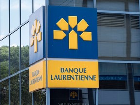 Laurentian Bank reported fourth-quarter net income of $58.6 million or $1.42 per diluted share, up from $18.4 million or 45 cents per diluted share a year ago.